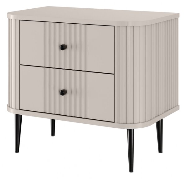 Nočné stolíky Vespera 56 cm - 2 ks - kašmírová / čierne nožičky