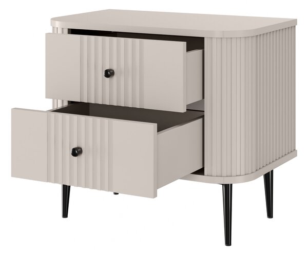 Nočné stolíky Vespera 56 cm - 2 ks - kašmírová / čierne nožičky