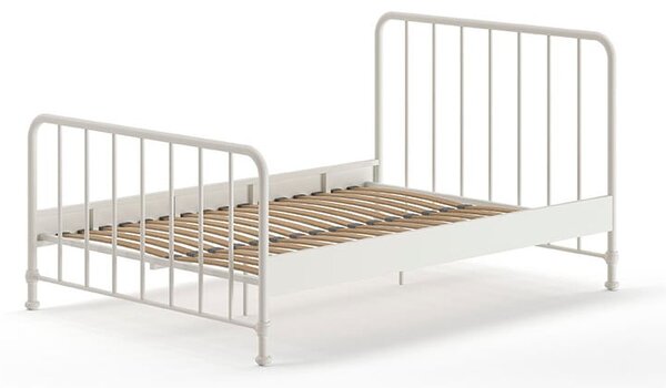 Biela kovová dvojlôžková posteľ s roštom 140x200 cm BRONXX – Vipack