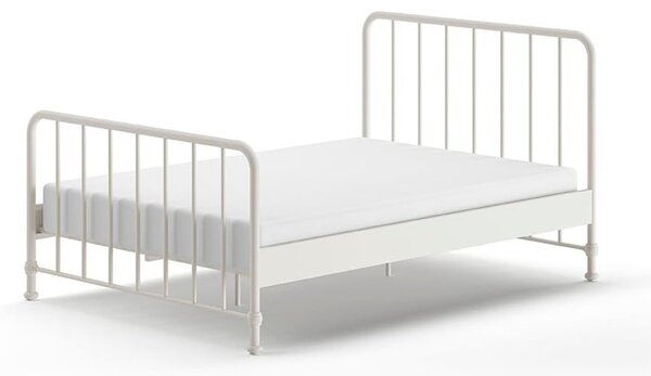 Biela kovová dvojlôžková posteľ s roštom 140x200 cm BRONXX – Vipack