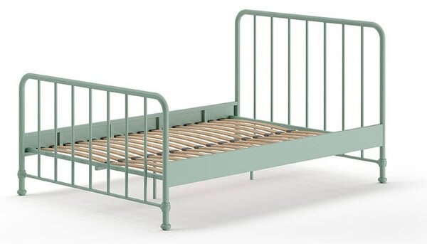 Zelená kovová jednolôžková posteľ s roštom 140x200 cm BRONXX – Vipack