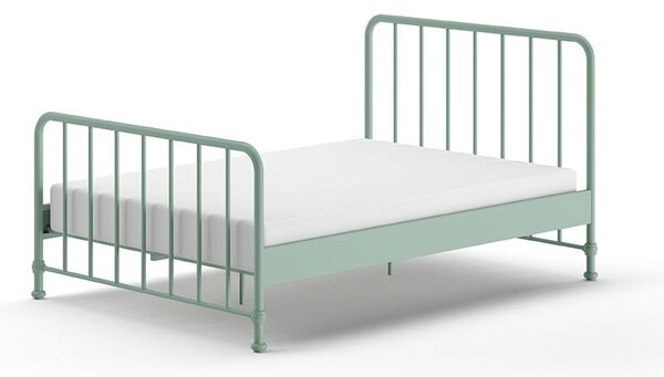 Zelená kovová jednolôžková posteľ s roštom 140x200 cm BRONXX – Vipack