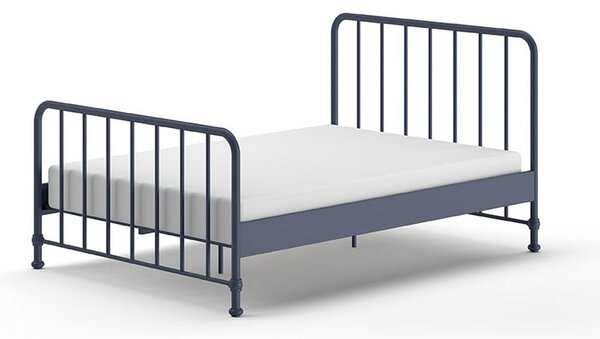 Modrá kovová dvojlôžková posteľ s roštom 140x200 cm BRONXX – Vipack