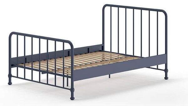 Modrá kovová dvojlôžková posteľ s roštom 140x200 cm BRONXX – Vipack
