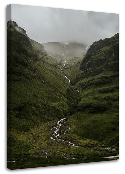 Obraz na plátne Horská rieka v hmle Rozmery: 40 x 60 cm
