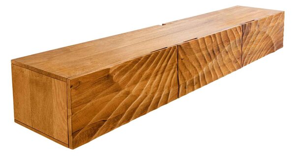 Dizajnový závesný TV stolík Shayla 160 cm hnedé mango