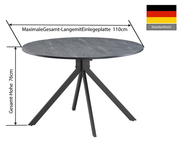 JEDÁLENSKÝ STÔL, sivá, 110/110/76 cm P & B - Stoly, Online Only