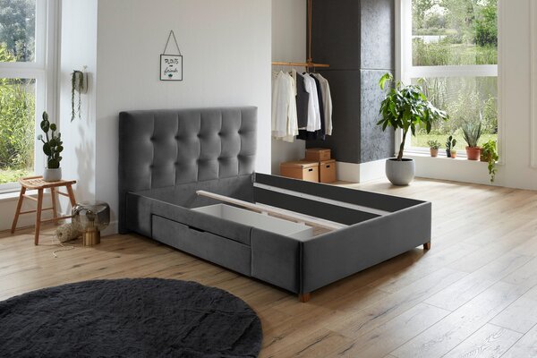 ČALÚNENÁ POSTEĽ, 140/200 cm sivá Carryhome - Postele