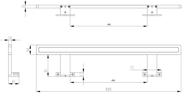Sapho Sapho, MIRAKA LED svietidlo , 9W, 230V, 600x35x120mm, akryl + chrom, MR600