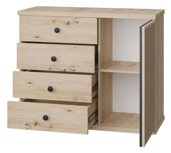 Mirjan24 Zostava nábytku do obývačky Sigeren II, Osvetlenie: osvetlenie LED, Farby:: dub artisan / dub artisan + čierna 5903211103490