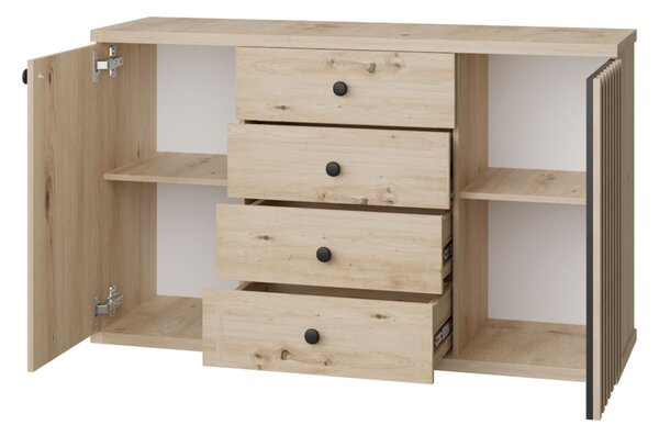 Mirjan24 Komoda Sigeren SG04, Farby:: dub artisan / dub artisan + čierna 5903211090530