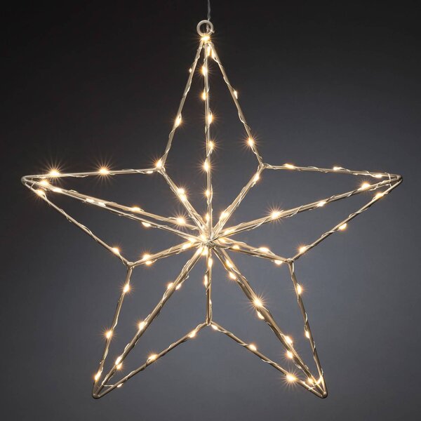 LED dekoratívne svetlo strieborná hviezda 37x36 cm