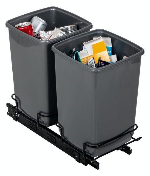 Súprava 2 sivých odpadkových košov Addis In-Cupboard Bin, 10 l
