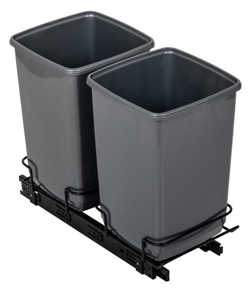 Súprava 2 sivých odpadkových košov Addis In-Cupboard Bin, 10 l