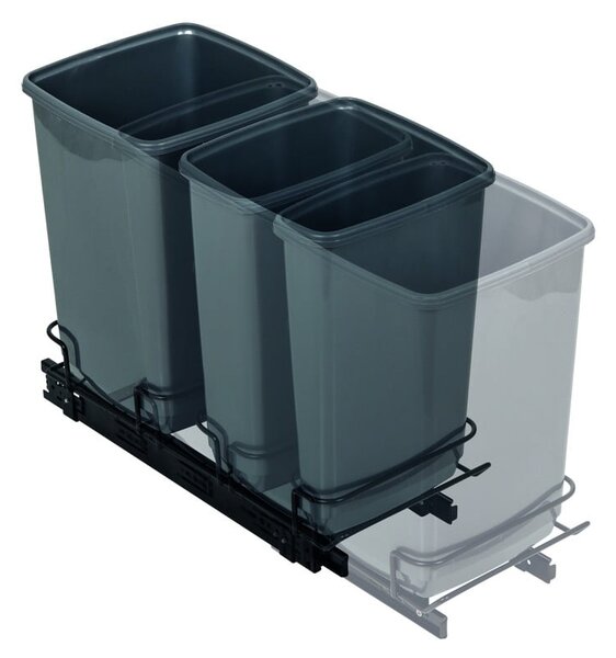 Súprava 2 sivých odpadkových košov Addis In-Cupboard Bin, 10 l