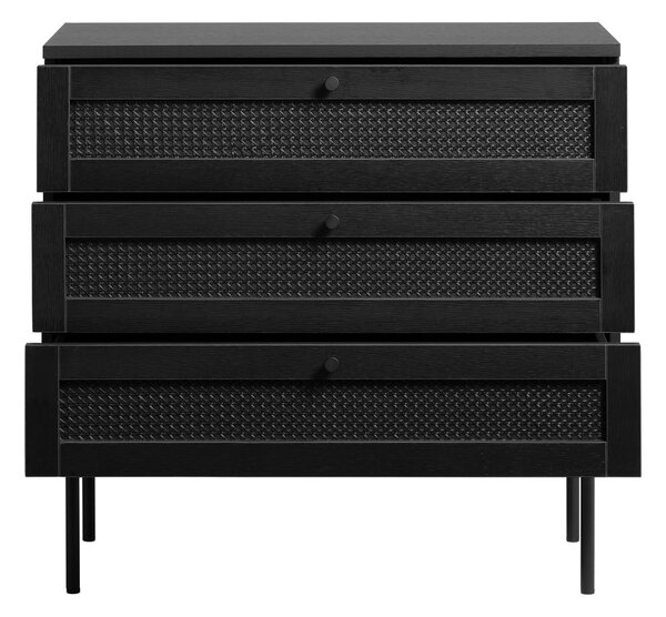 Čierna nízka komoda v dekore duba 80x75 cm Pensacola – Unique Furniture