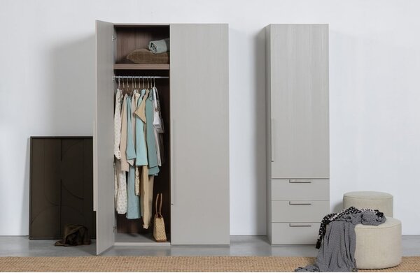 Sivá modulárna skriňa 110x210 cm Rens – WOOOD