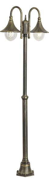 Klasická vonkajšia lampa čierna so starožitným zlatom 200 cm 2-svetlá IP44 - Daphne