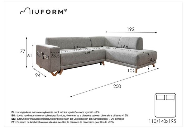 Hnedá rozkladacia/s úložným priestorom rohová pohovka (pravý roh/do L) Classy Sophie – Miuform