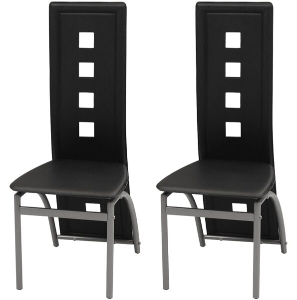 Jedálenské stoličky 2 ks čierne umelá koža