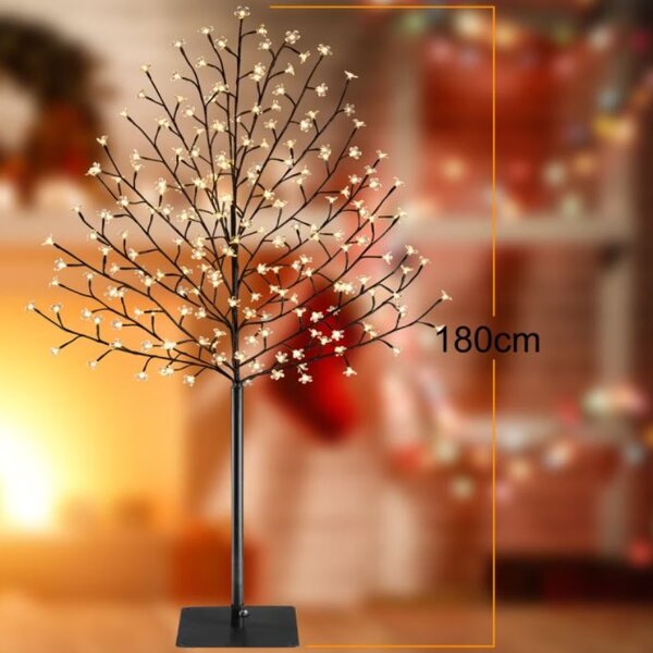 Svietiaci strom ČEREŠŇA do interiéru aj exteriéru, 180cm, teplá biela Monzana