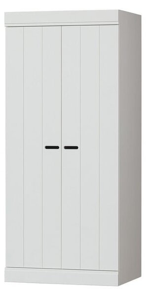 Biela šatníková skriňa z borovicového dreva 77x175 cm Connect – WOOOD