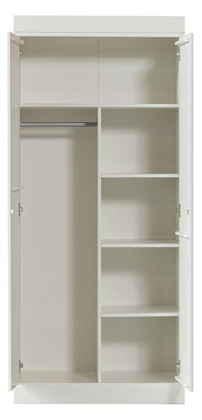 Biela šatníková skriňa z borovicového dreva 77x175 cm Connect – WOOOD