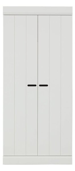 Biela šatníková skriňa z borovicového dreva 77x175 cm Connect – WOOOD