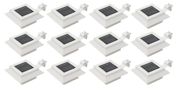 Vonkajšie solárne svietidlá 12 ks biele 12 cm LED štvorcové