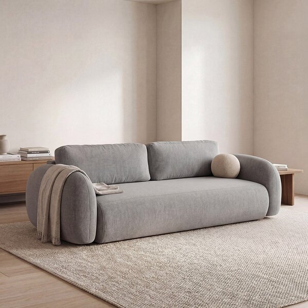 Tmavosivá zamatová rozkladacia/s úložným priestorom pohovka 262 cm Tonale – Cosmopolitan Design