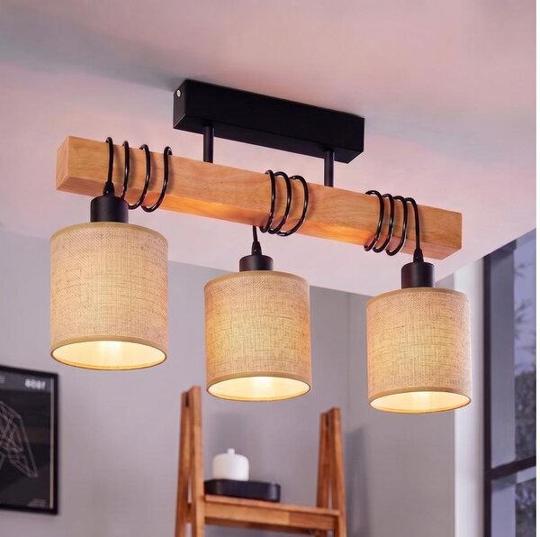 BRILAGI - Prisadený luster NUBILA 3xE27/60W/230V borovica/svetlohnedá
