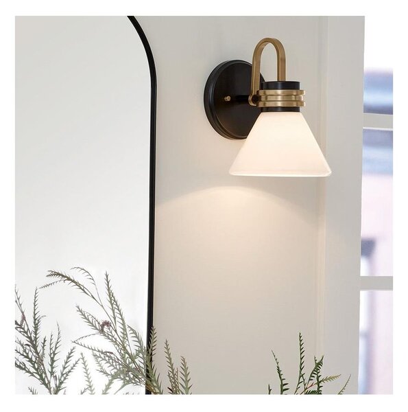 Kichler KL-FARUM1-BK - LED Kúpeľňová lampa FARUM 1xG9/3W/230V čierna/mosadz