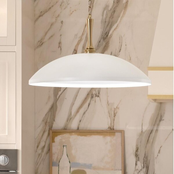 Kichler KL-DELAROSA-P-WH - Luster na reťazi DELAROSA 1xE27/60W/230V biela/mosadz