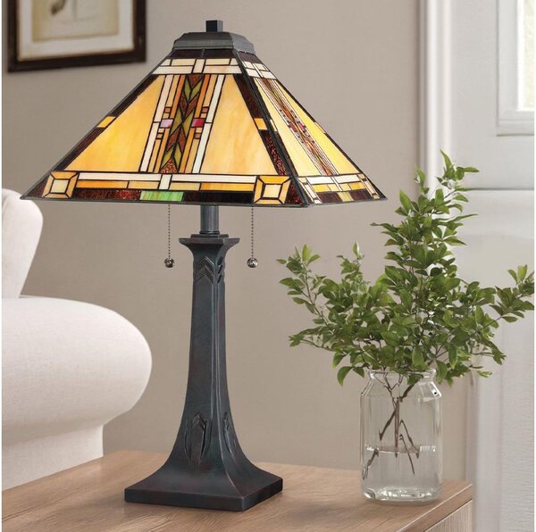 Quoizel QZ-NAVAJO-TL-VB - Stolná lampa Tiffany NAVAJO 2xE27/60W/230V