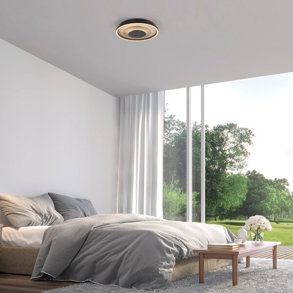 JUST LIGHT. 14409-21 - LED stropné svietidlo GLITTY LED/22W/230V priemer 40 cm čierna