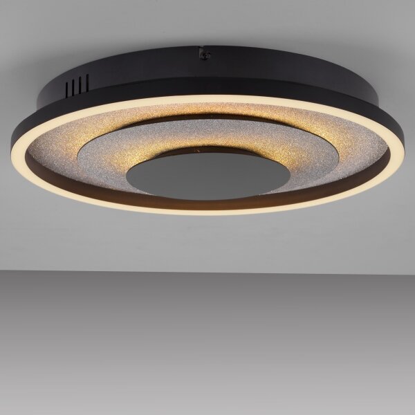 JUST LIGHT. 14409-21 - LED stropné svietidlo GLITTY LED/22W/230V priemer 40 cm čierna
