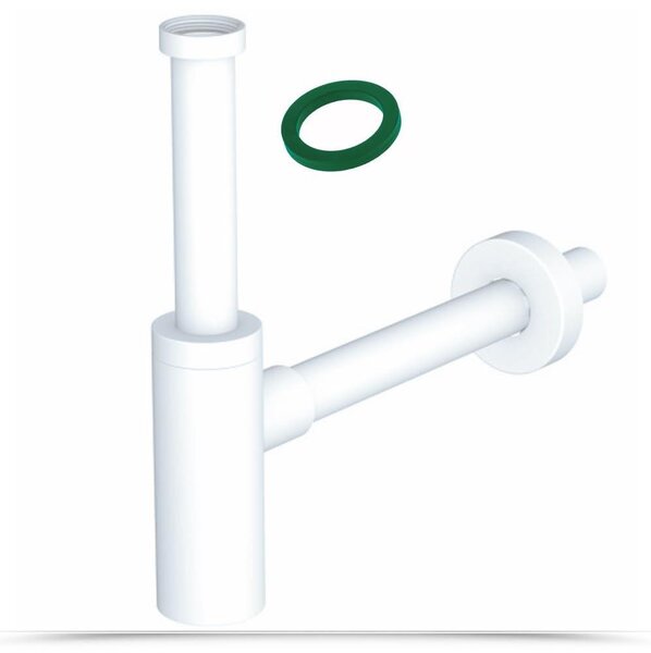 Sifón pre umývadlo a bidet – Minimalistický, okrúhly tvar – Matná biela farba