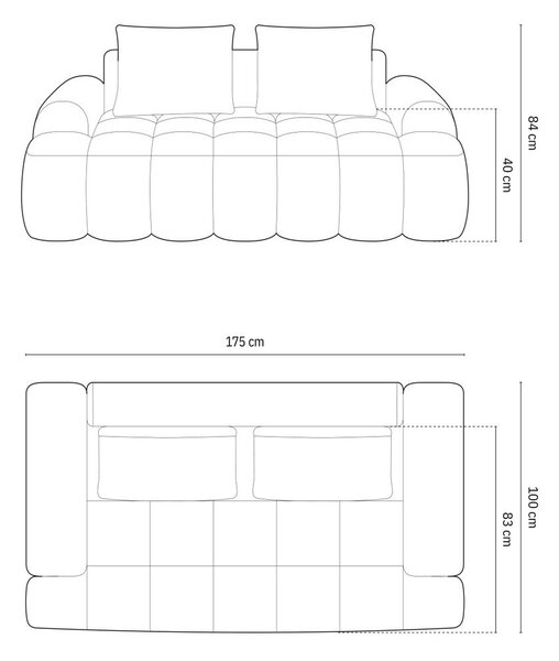 Svetlohnedá zamatová pohovka 175 cm Linz – Cosmopolitan Design