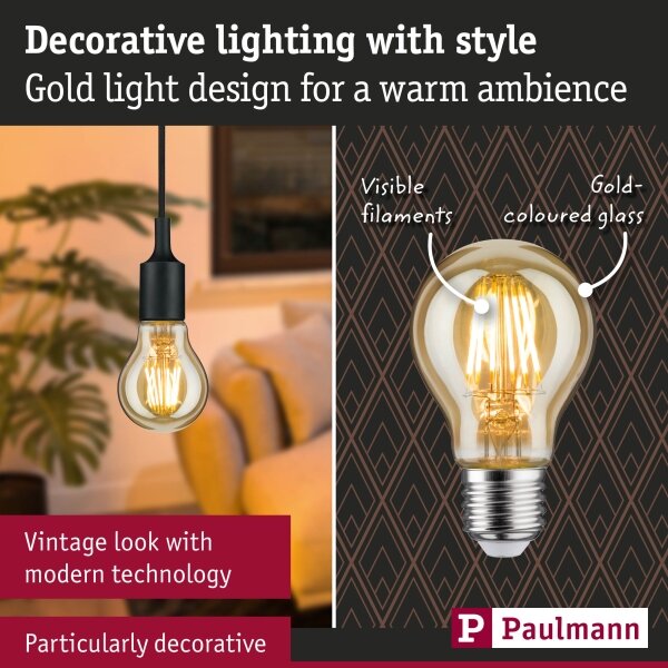 LED stmievateľná žiarovka FILAMENT E27/6W/230V 1700K - Paulmann 28522