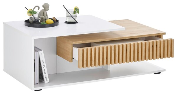 KONFERENČNÝ STOLÍK, biela, dub artisan, kompozitné drevo, 110/60/40 cm Boxxx - Stolíky do obývačky, Online Only