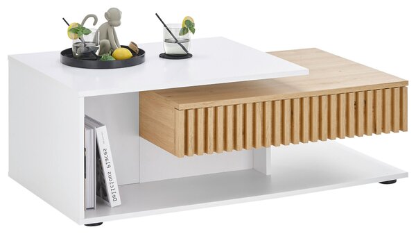 KONFERENČNÝ STOLÍK, biela, dub artisan, kompozitné drevo, 110/60/40 cm Boxxx - Stolíky do obývačky, Online Only