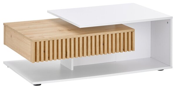 KONFERENČNÝ STOLÍK, biela, dub artisan, kompozitné drevo, 110/60/40 cm Boxxx - Stolíky do obývačky, Online Only