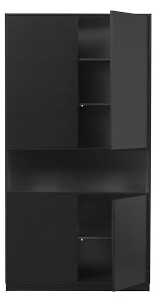 Čierna modulárna skrinka z borovicového dreva 110x210 cm Finca – WOOOD