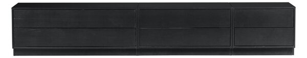 Čierny modulárny TV stolík z borovicového dreva 75x40 cm Finca – WOOOD