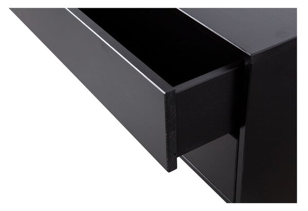 Čierny modulárny TV stolík z borovicového dreva 100x40 cm Finca – WOOOD