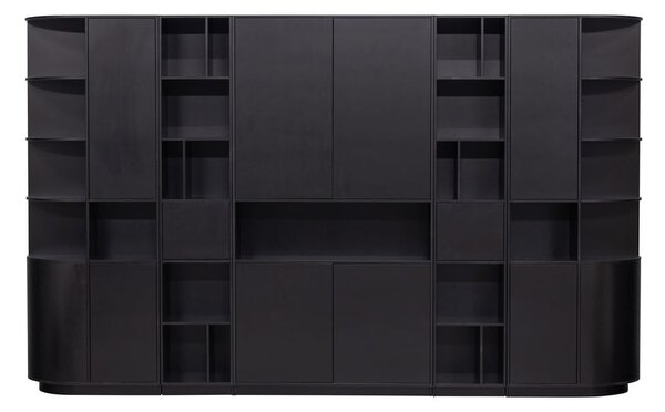 Čierna modulárna knižnica z borovicového dreva 78x210 cm Finca – WOOOD