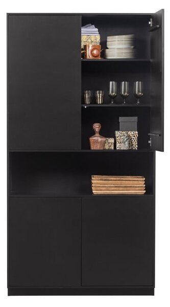 Čierna modulárna skrinka z borovicového dreva 110x210 cm Finca – WOOOD