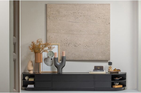 Čierny modulárny TV stolík z borovicového dreva 100x40 cm Finca – WOOOD