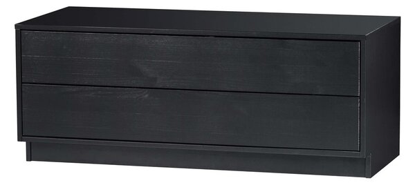 Čierny modulárny TV stolík z borovicového dreva 100x40 cm Finca – WOOOD