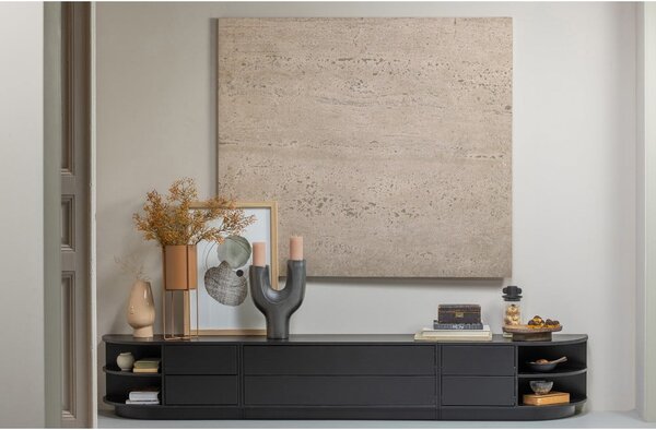 Čierny modulárny TV stolík z borovicového dreva 78x40 cm Finca – WOOOD